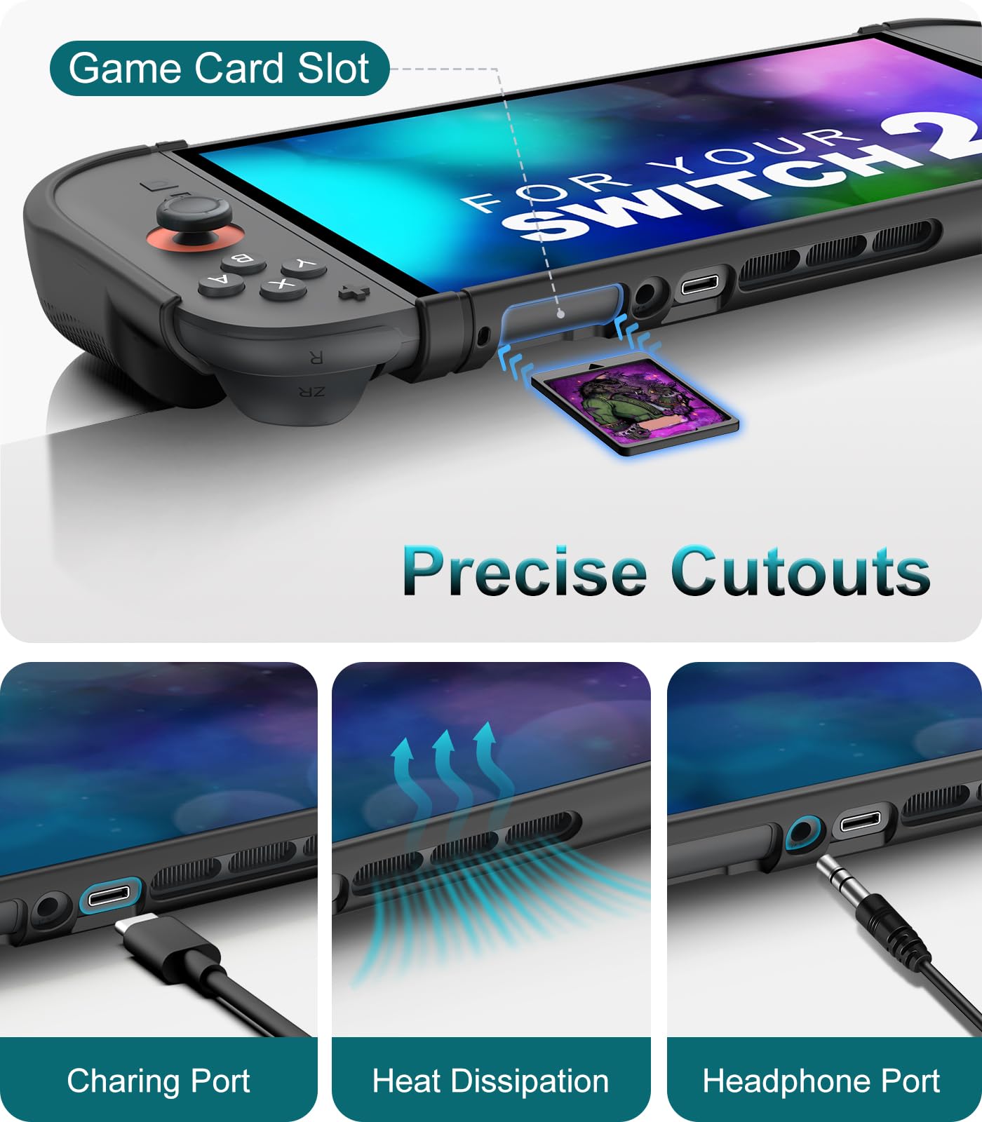 Foto 5 | Funda Plegable Timovo Para Nintendo Switch 2 2025 Con Empuñadura Negra - Venta Internacional.
