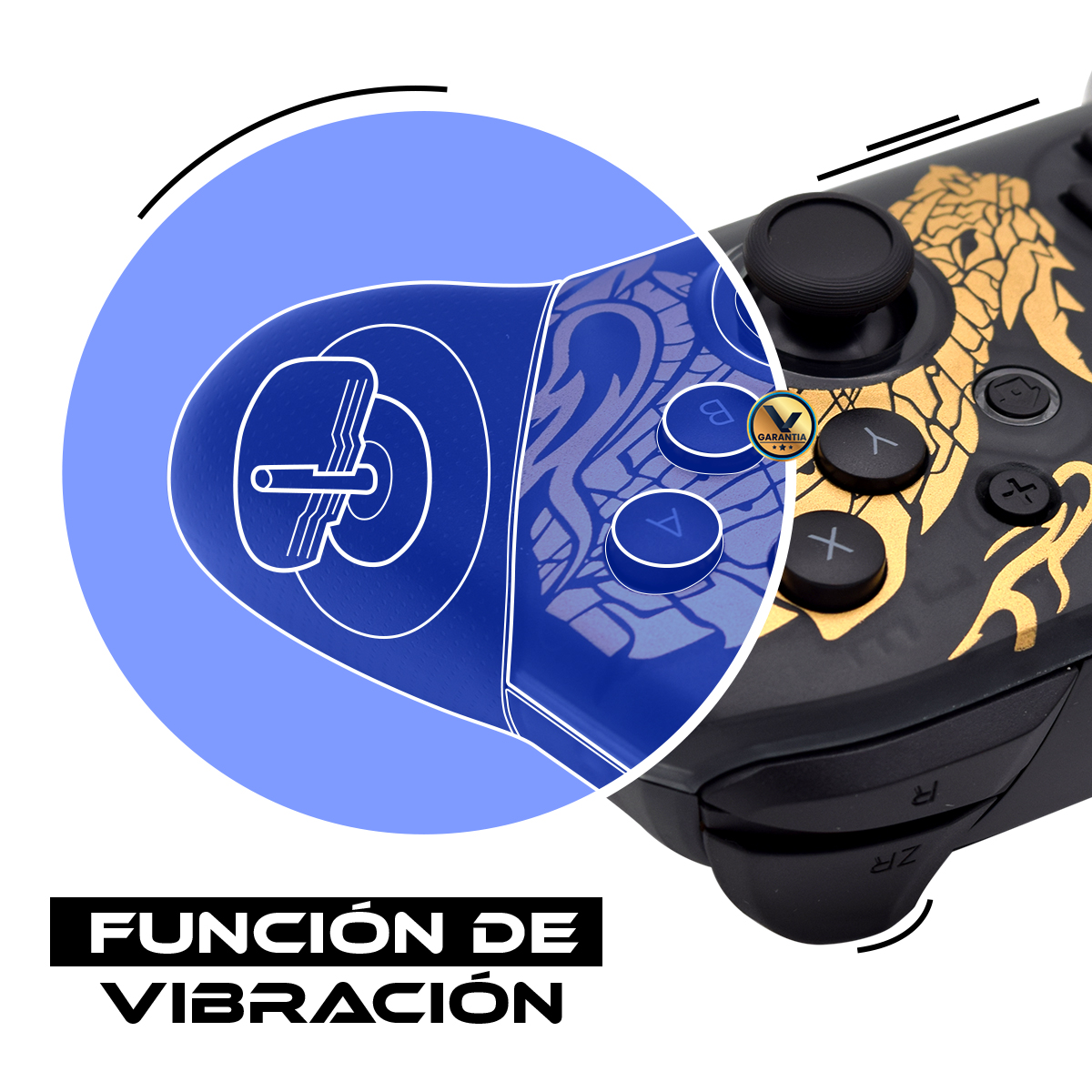 Foto 6 pulgar | Control Virtual Zone Inalámbrico Pro Dragón Compatible con Nintendo Switch Negro