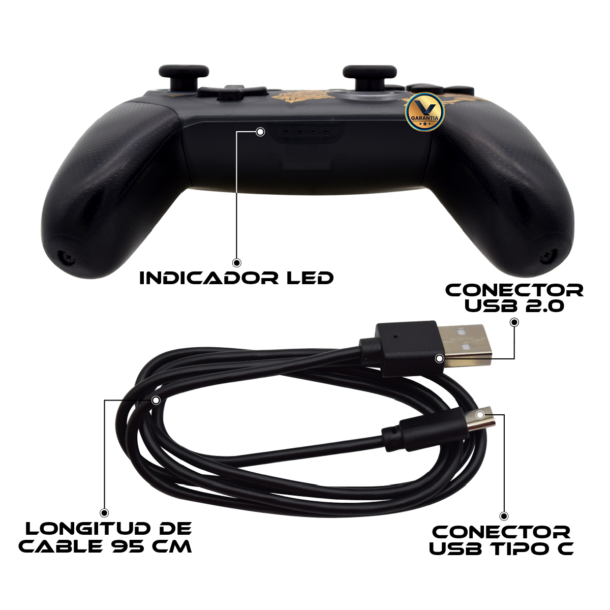 Foto 7 pulgar | Control Virtual Zone Inalámbrico Pro Dragón Compatible con Nintendo Switch Negro