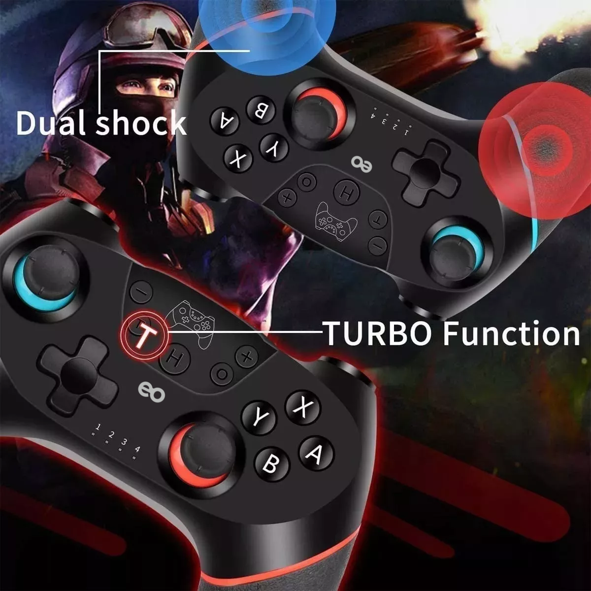 Foto 4 pulgar | Mando Inalámbrico Compatible Nintendo Switch Eo Safe Imports Esi-8183 Negro