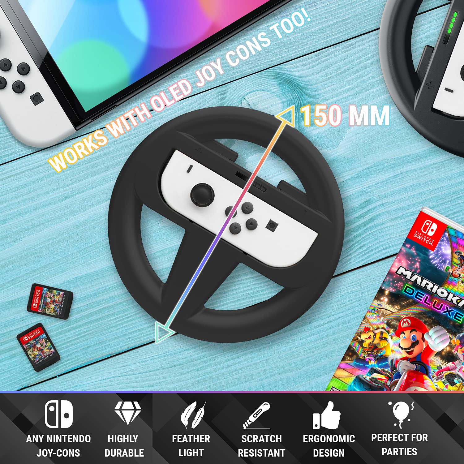 Foto 4 pulgar | Volante Orzly Para Nintendo Switch Y Oled Joycons - Venta Internacional.