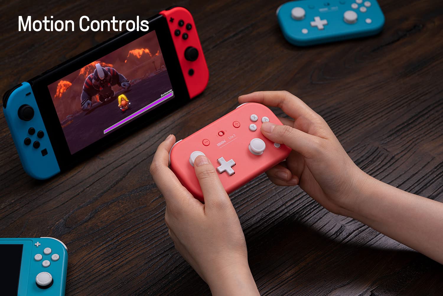 Foto 5 pulgar | Controlador Bluetooth 8bitdo Lite 2 Con Control De Movimiento Rosa - Venta Internacional.