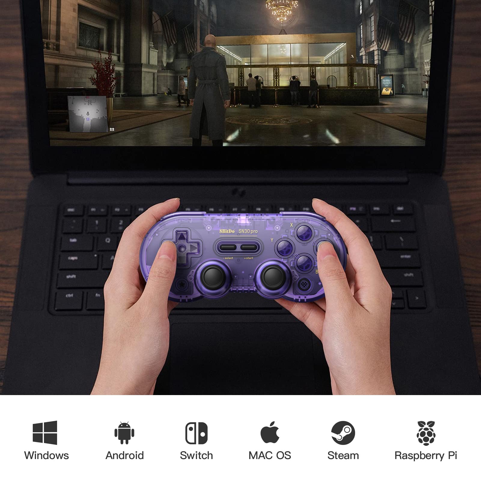 Foto 7 pulgar | Controlador De Juegos 8bitdo Sn30 Pro Inalámbrico Bluetooth Para Switch - Venta Internacional.