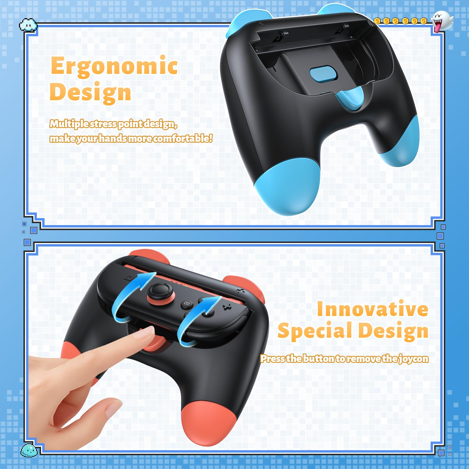Foto 3 | Empuñaduras De Mando Y Volantes Fastsnail Switch 2 Para Nintendo Switch 2 - Venta Internacional.