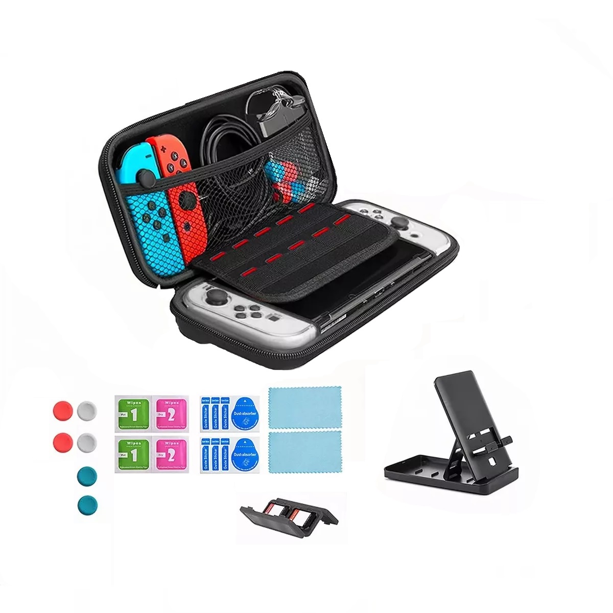 Foto 2 pulgar | Kit De Accesorios Funda Para Nintendo Switch Oled 27 Piezas Eo Safe Imports Esi-14425 Negro