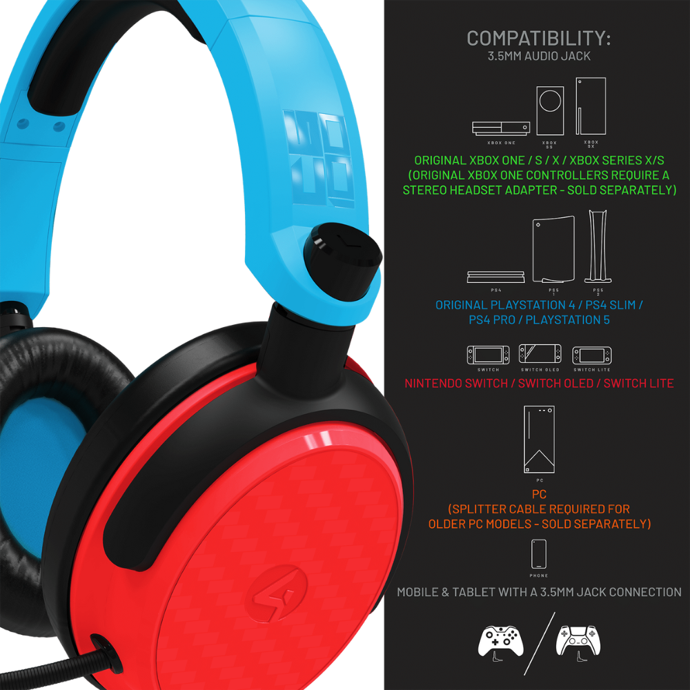 Foto 7 pulgar | Audifonos 4gamers C6-100 Headset: Gaming Para Ps4/ps5, Xbox, Switch, Pc - Rojo/azul