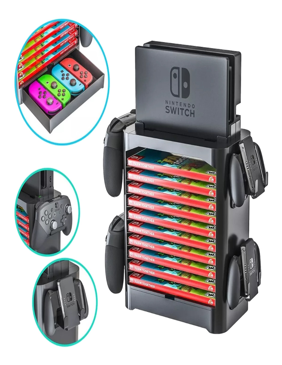 Foto 5 pulgar | Soporte Organizador para Nintendo Switch + Termo Güish