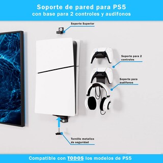 Foto 2 | Soporte Compatible Con Playstation 5 + Base Para Control Eo Safe Imports Esi-19633 Negro