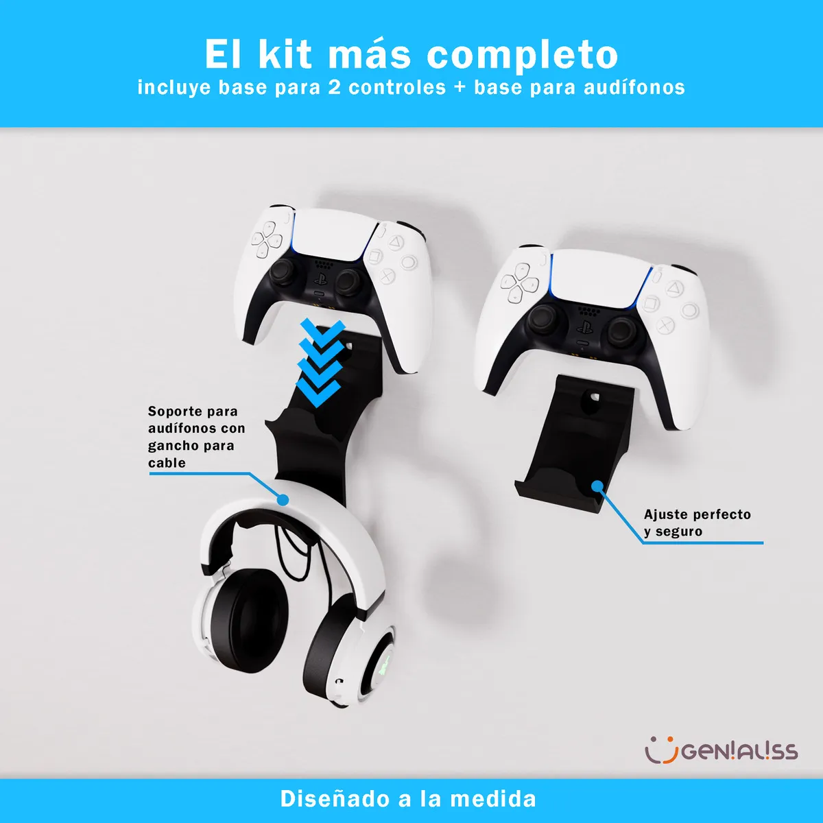 Foto 5 pulgar | Soporte Compatible Con Playstation 5 + Base Para Control Eo Safe Imports Esi-19633 Negro