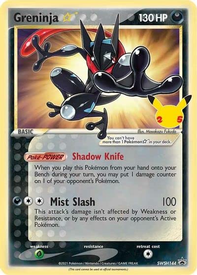 Foto 2 pulgar | Tarjeta Única De Pokémon Greninja Star Swsh144 Para El 25 Aniversario - Venta Internacional.