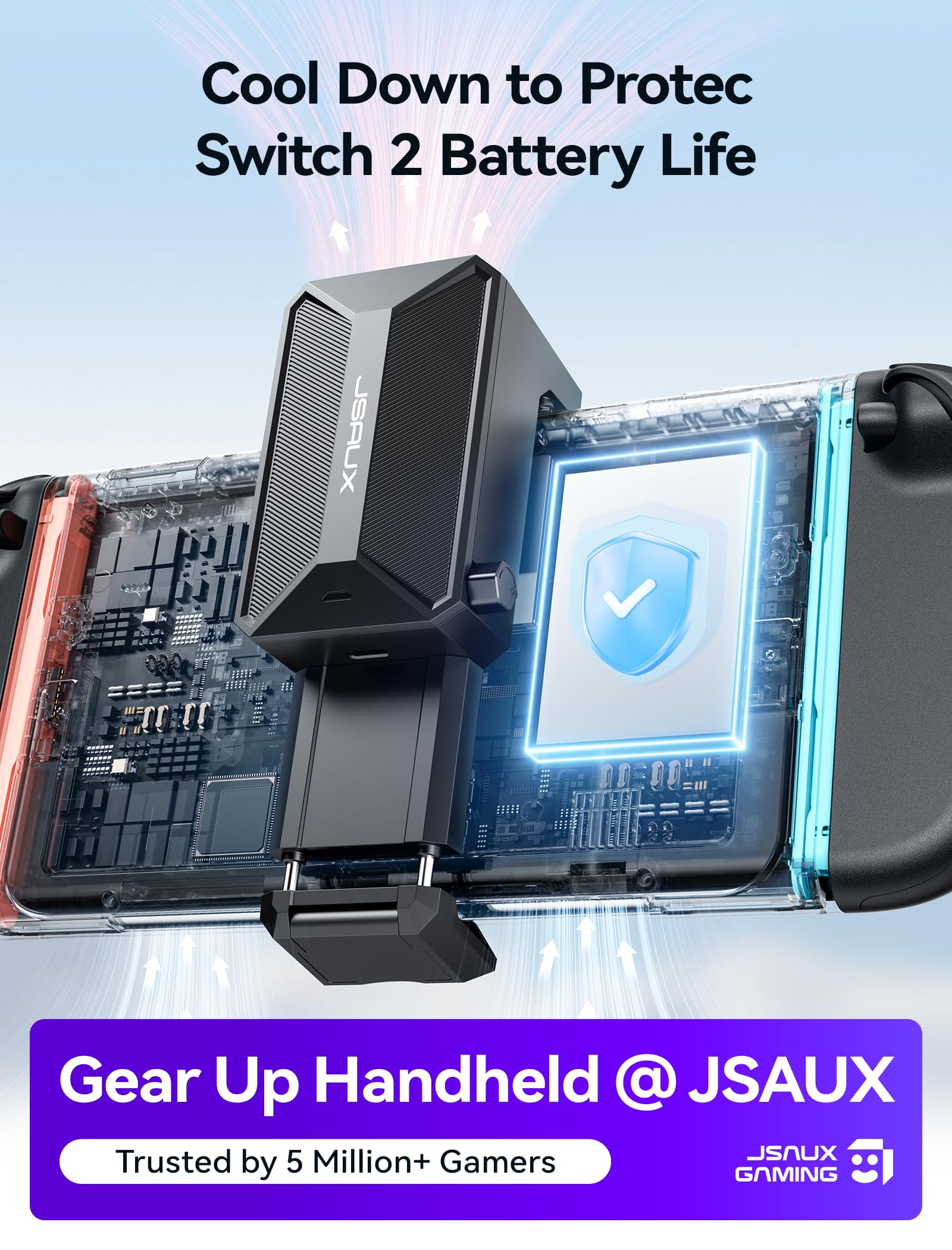 Foto 3 | Ventilador Jsaux Para Nintendo Switch 2 Black (gp0201a) - Venta Internacional.