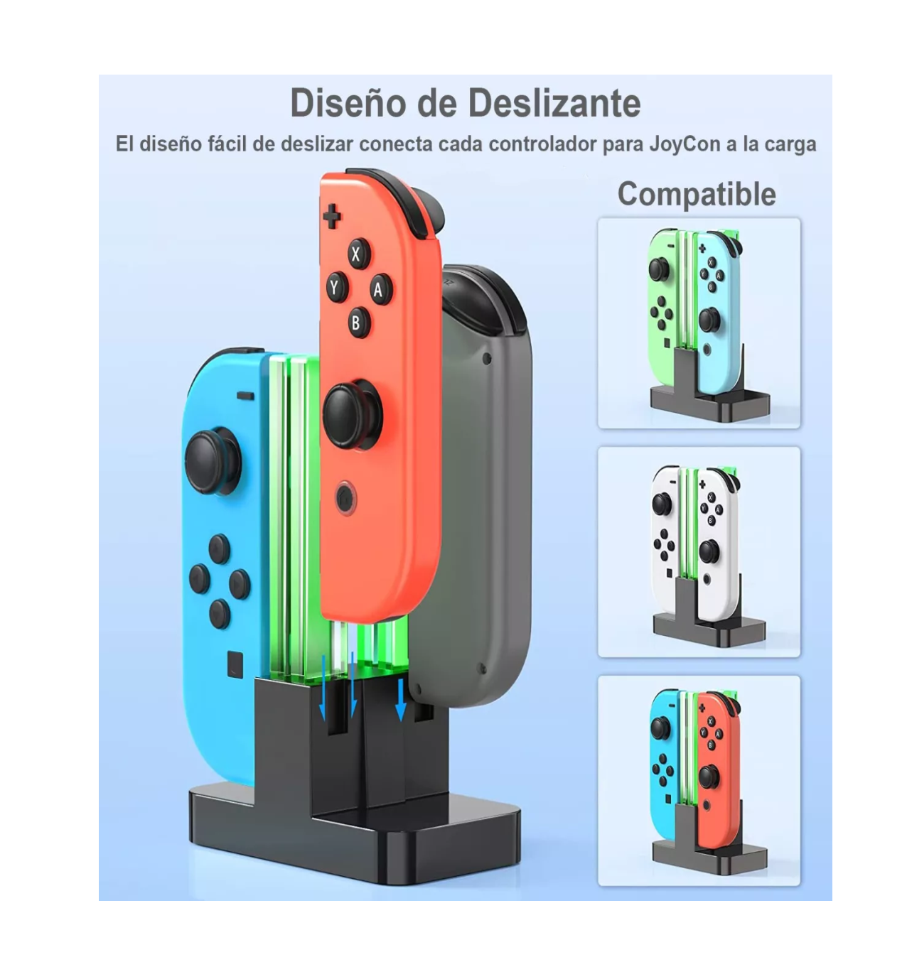 Foto 3 pulgar | Base de Cargador 4 en 1 para Control de Nintendo Switch