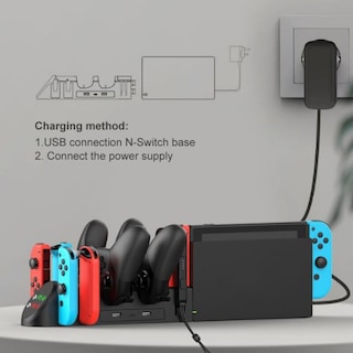 Foto 1 | Base De Carga + 4 Joy-cons Y 2 Controladores Pro Para Nintendo - Venta Internacional.