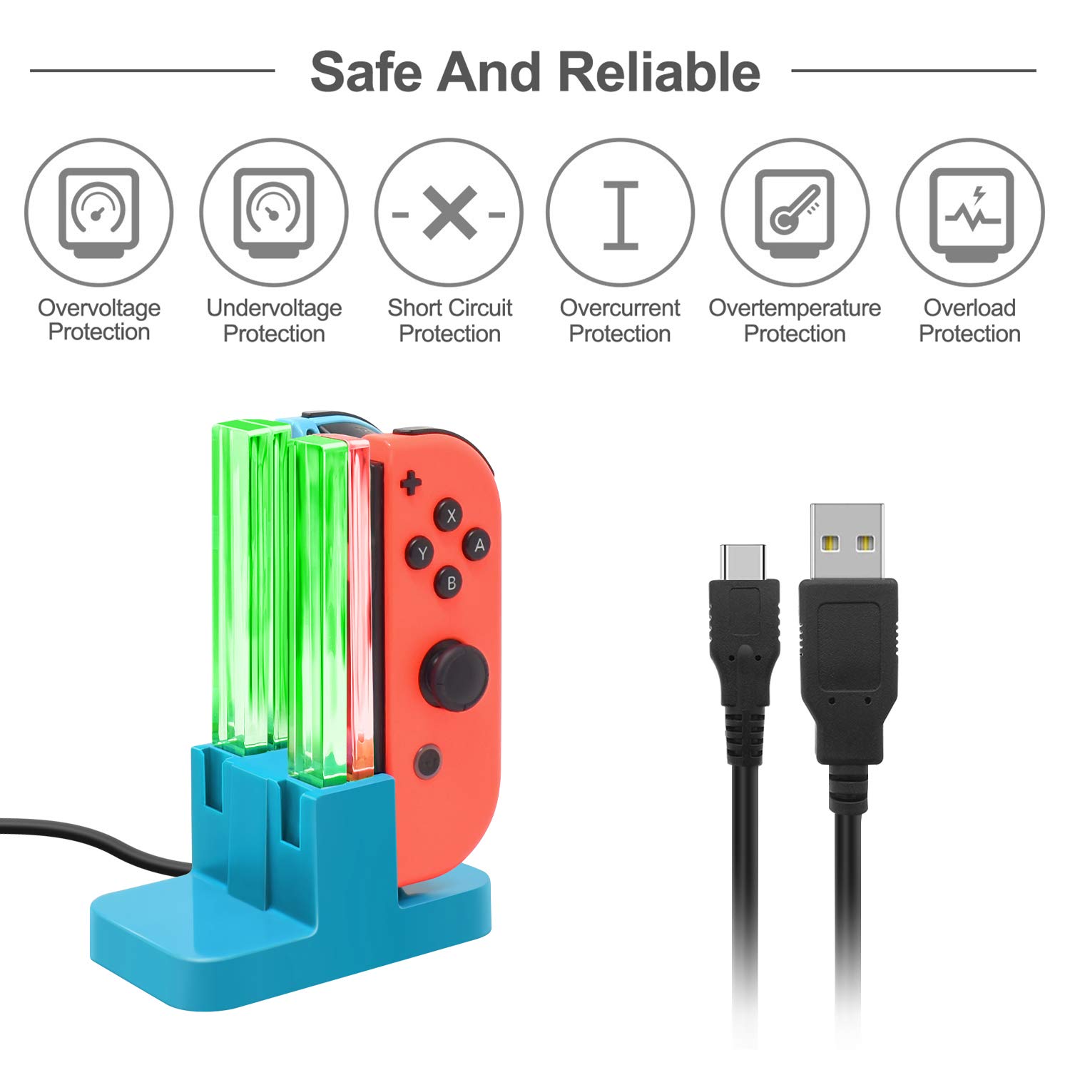 Foto 4 pulgar | Base De Carga Fastsnail Para Nintendo Switch Joy-con Y Oled - Venta Internacional.