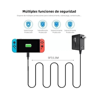 Foto 5 | Ac Adapter Cargador Para Nintendo Switch/lite-15v 2.6 A Lab.g Negro