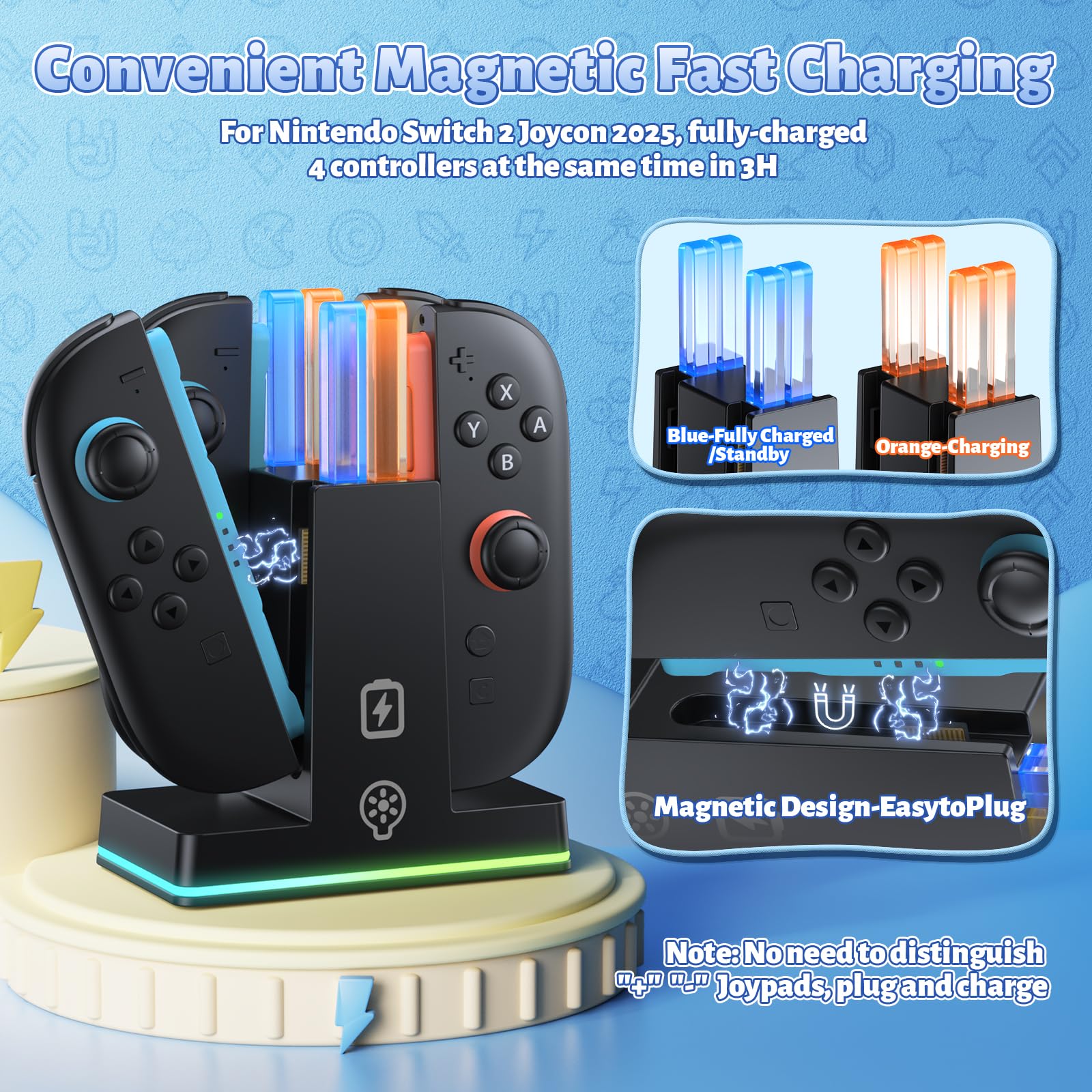 Foto 3 pulgar | Base De Carga Fastsnail Para Nintendo Switch 2 Joy-con 2 - Venta Internacional.