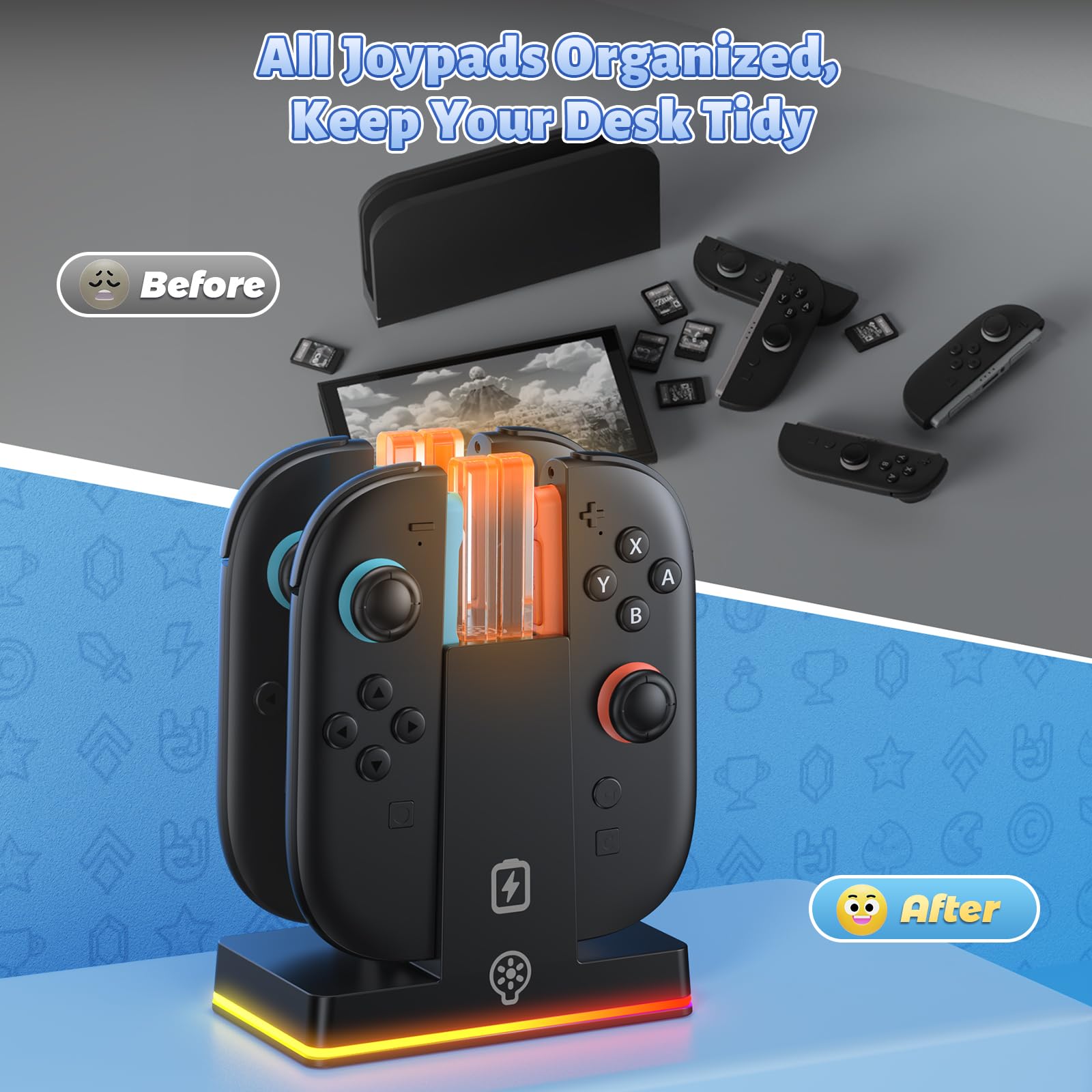 Foto 5 pulgar | Base De Carga Fastsnail Para Nintendo Switch 2 Joy-con 2 - Venta Internacional.