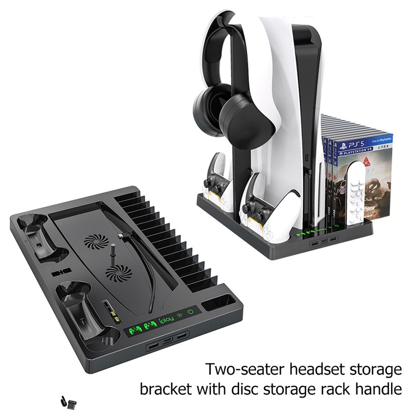 Foto 1 | Cargador Con Soporte De Refrigeración Con Ventilador Para Consola Ps5 Y 2 Controles - Venta Internacional.