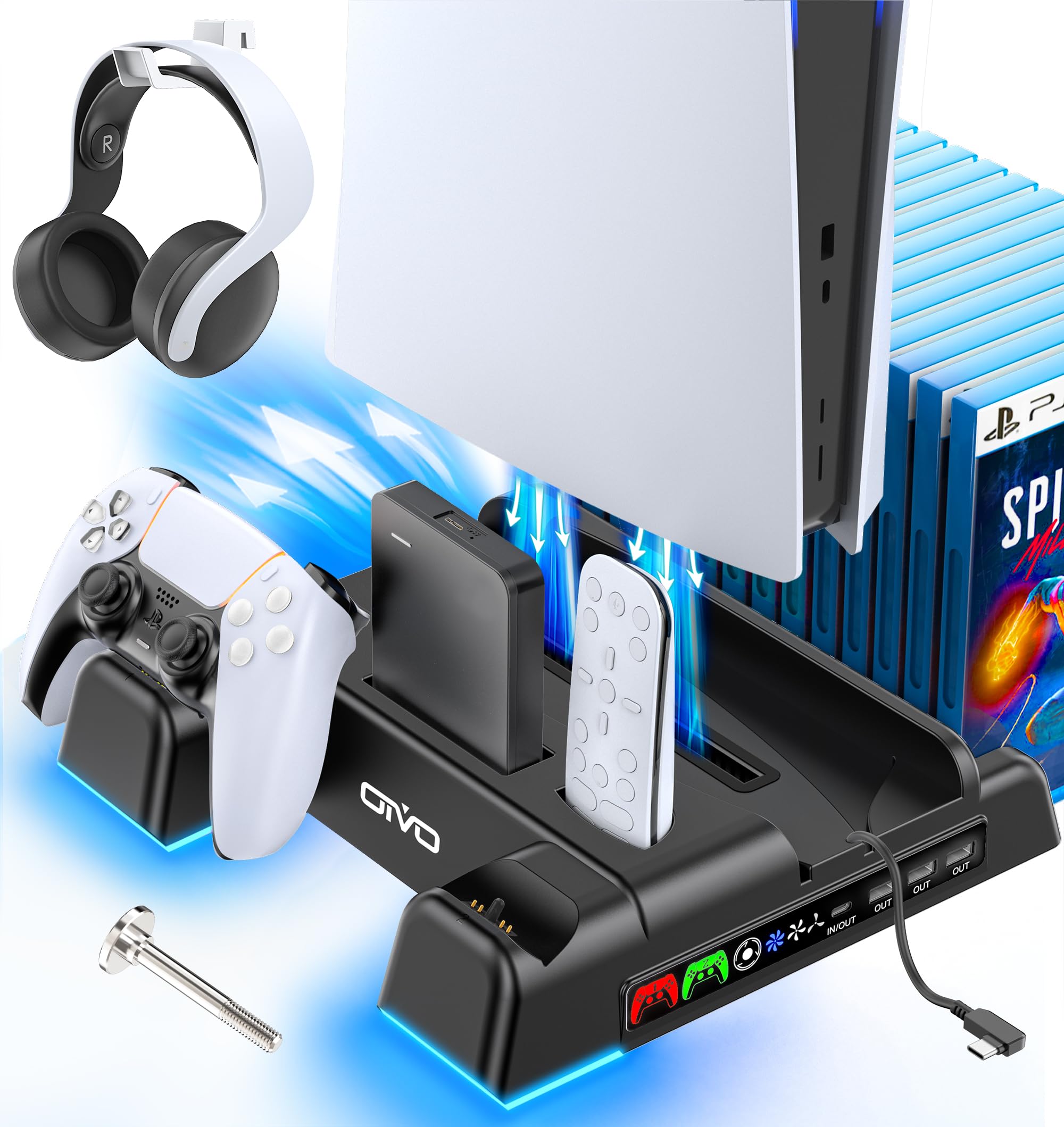 Foto 1 | Soporte De Estación De Refrigeración Con Cargador Para Ps5/slim/pro - Negro - Venta Internacional.