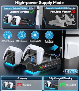 Foto 3 | Soporte De Estación De Refrigeración Con Cargador Para Ps5/slim/pro - Negro - Venta Internacional.