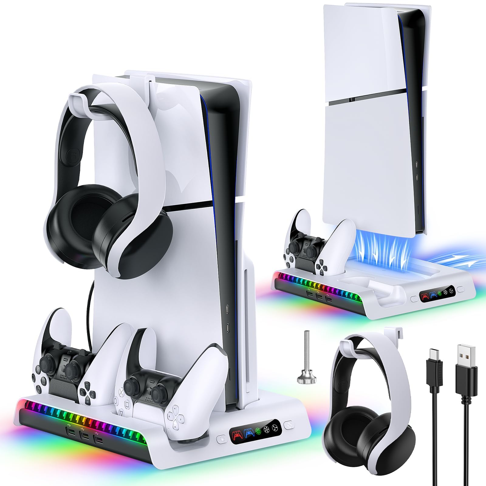 Soporte De Carga Con Ventilador De Refrigeración Para Ps5 Slim +fastsnail - Venta Internacional.
