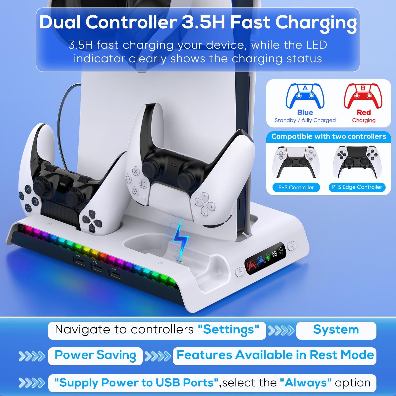 Foto 5 pulgar | Soporte De Carga Con Ventilador De Refrigeración Para Ps5 Slim +fastsnail - Venta Internacional.