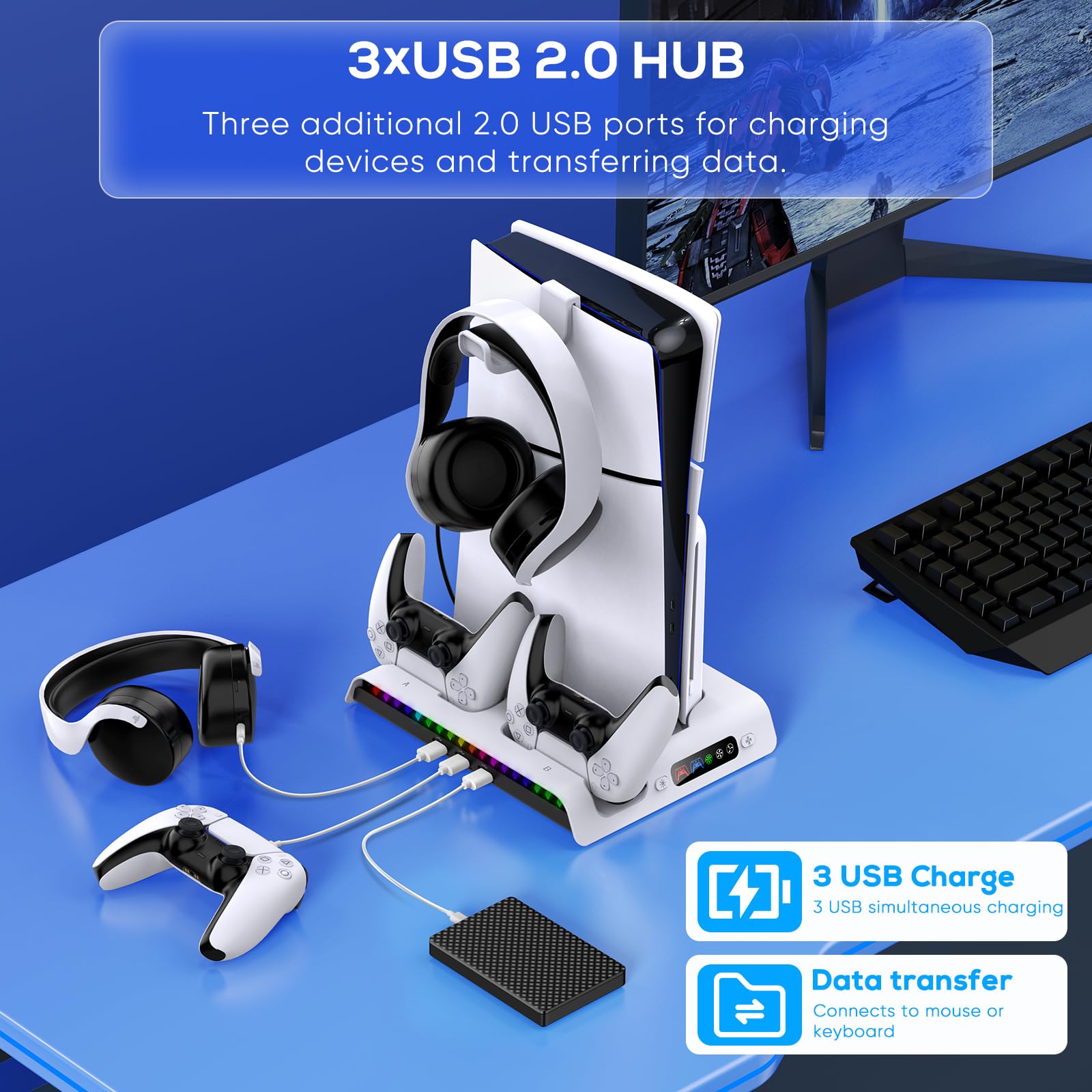 Foto 6 pulgar | Soporte De Carga Con Ventilador De Refrigeración Para Ps5 Slim +fastsnail - Venta Internacional.