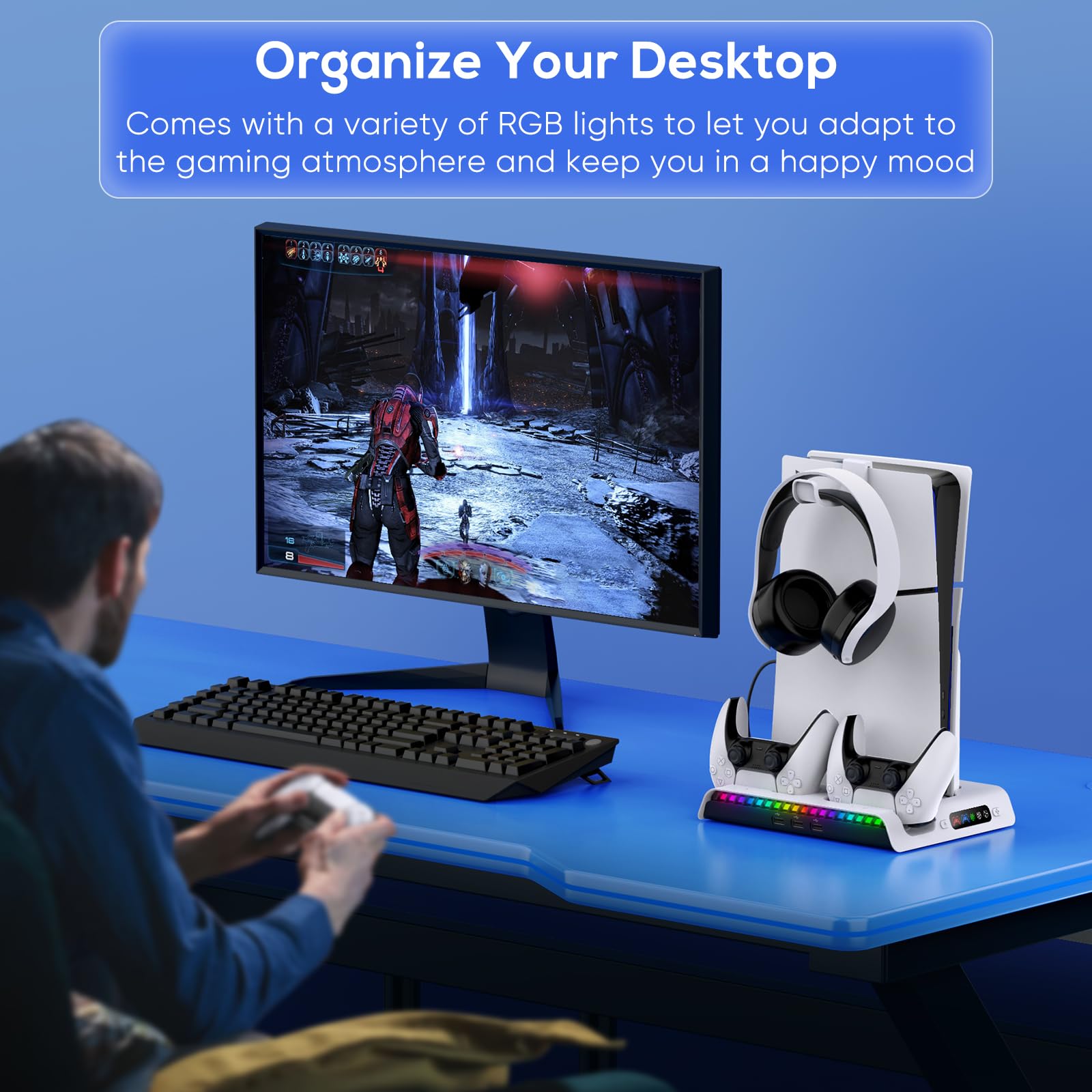 Foto 7 | Soporte De Carga Con Ventilador De Refrigeración Para Ps5 Slim +fastsnail - Venta Internacional.