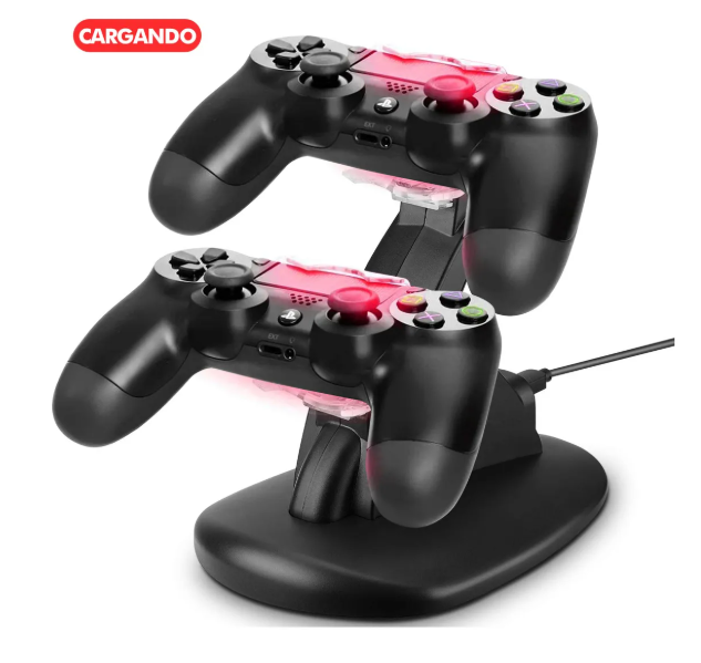 Foto 4 pulgar | Cargador Controlador Usb Doble Para Mando Ps4 Negro