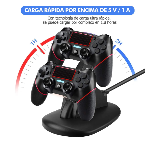 Foto 5 pulgar | Cargador Controlador Usb Doble Para Mando Ps4 Negro