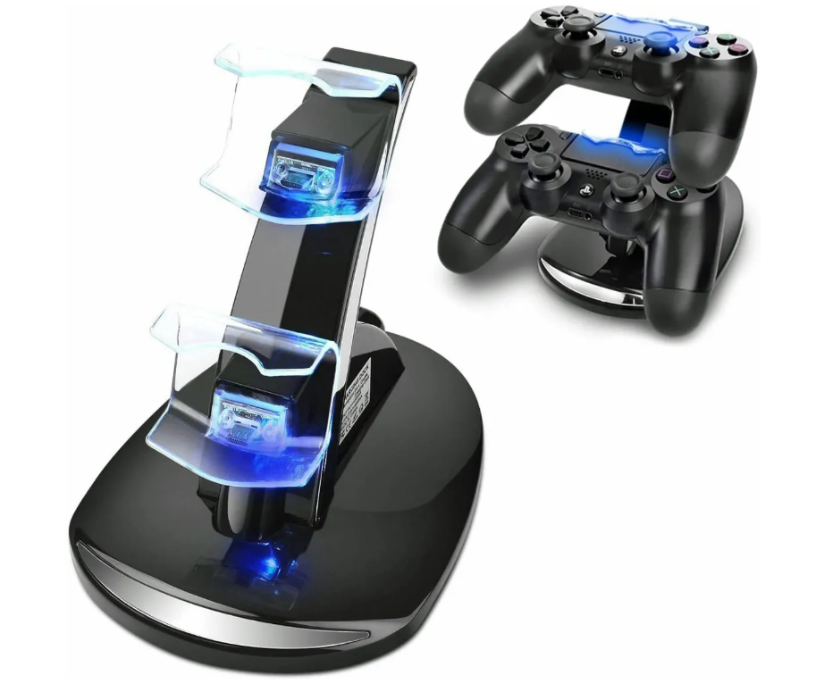 Foto 2 pulgar | Cargador Controlador Usb Doble Para Mando Ps4 Negro