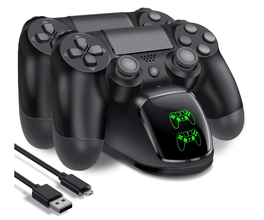 Foto 2 pulgar | Cargadores De Controles Usb Doble Para Mandos Led Ps4 Negro