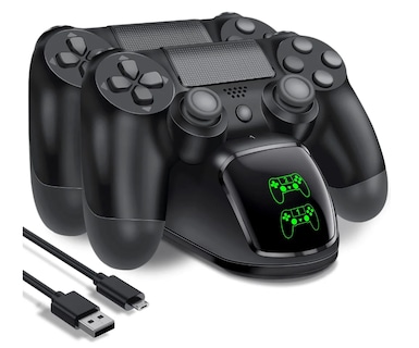 Foto 1 | Cargadores De Controles Usb Doble Para Mandos Led Ps4 Negro