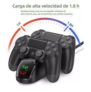 Foto 2 | Cargadores De Controles Usb Doble Para Mandos Led Ps4 Negro
