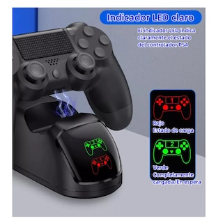 Foto 3 | Cargadores De Controles Usb Doble Para Mandos Led Ps4 Negro