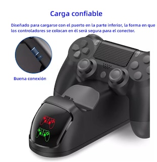 Foto 4 | Cargadores De Controles Usb Doble Para Mandos Led Ps4 Negro