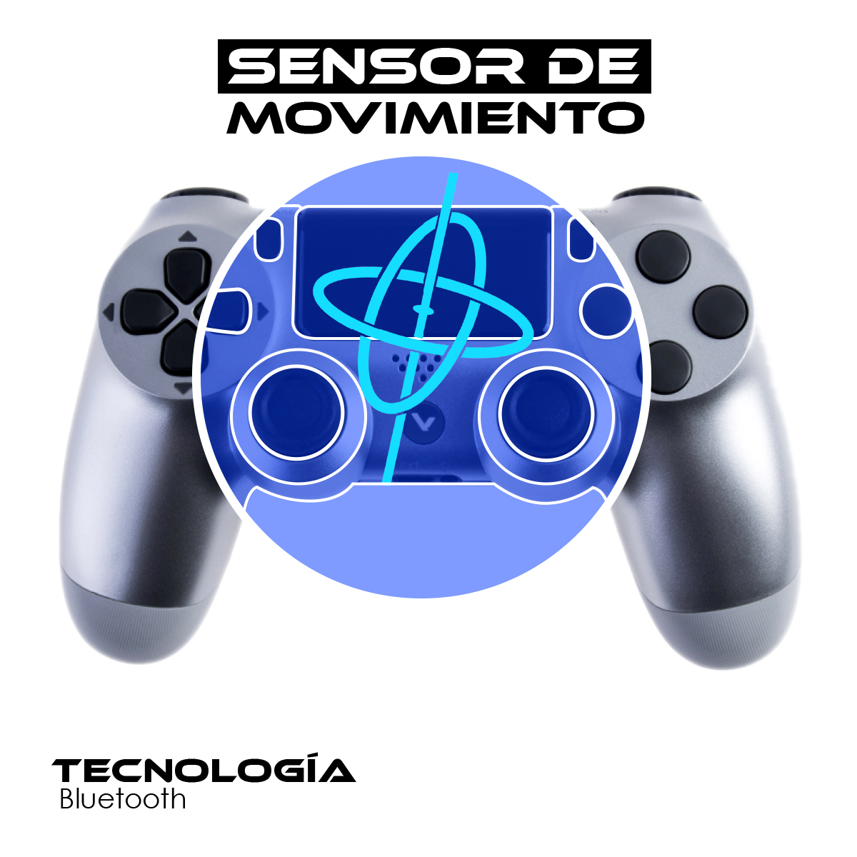 Foto 4 pulgar | Control Inalámbrico Recargable Virtual Zone Con Sensor Movimiento Vibración Compatible Ps4