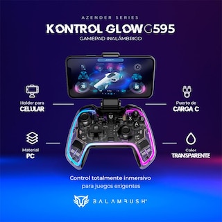 Foto 5 | Gamepad Balam Rush Kontrol Glow G595 RGB Inalámbrico PC Android Ps3 Ps4 Br-936910 color Negro