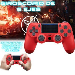 Foto 4 | Control Inalámbrico Compatible con Ps4 Rojo + Cable de Carga