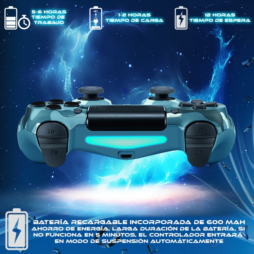 Foto 3 pulgar | Control Inalámbrico para Ps4 Store Cline Camuflaje Azul