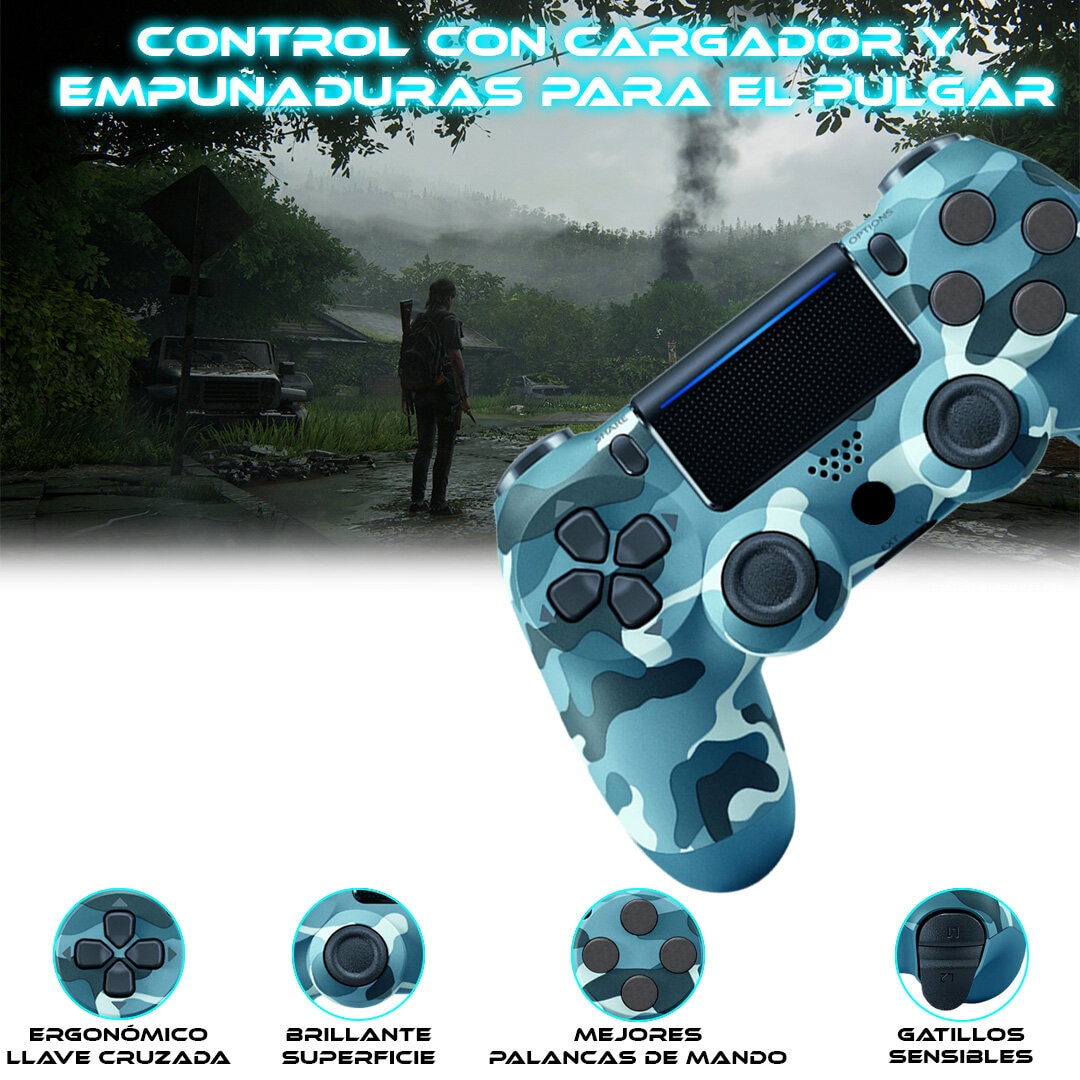 Foto 6 pulgar | Control Inalámbrico para Ps4 Store Cline Camuflaje Azul