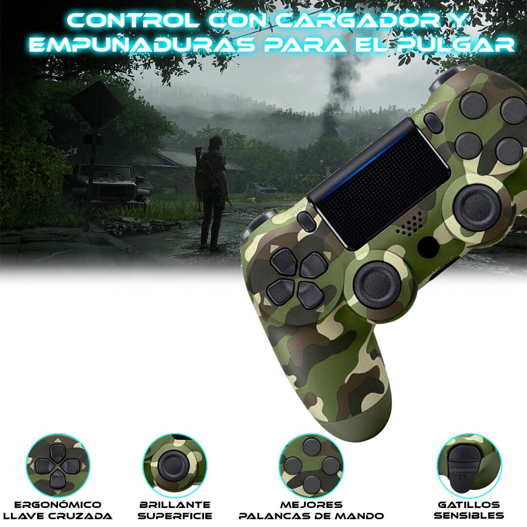 Foto 6 pulgar | Control Inalámbrico para Ps4 Store Cline Camuflaje Verde