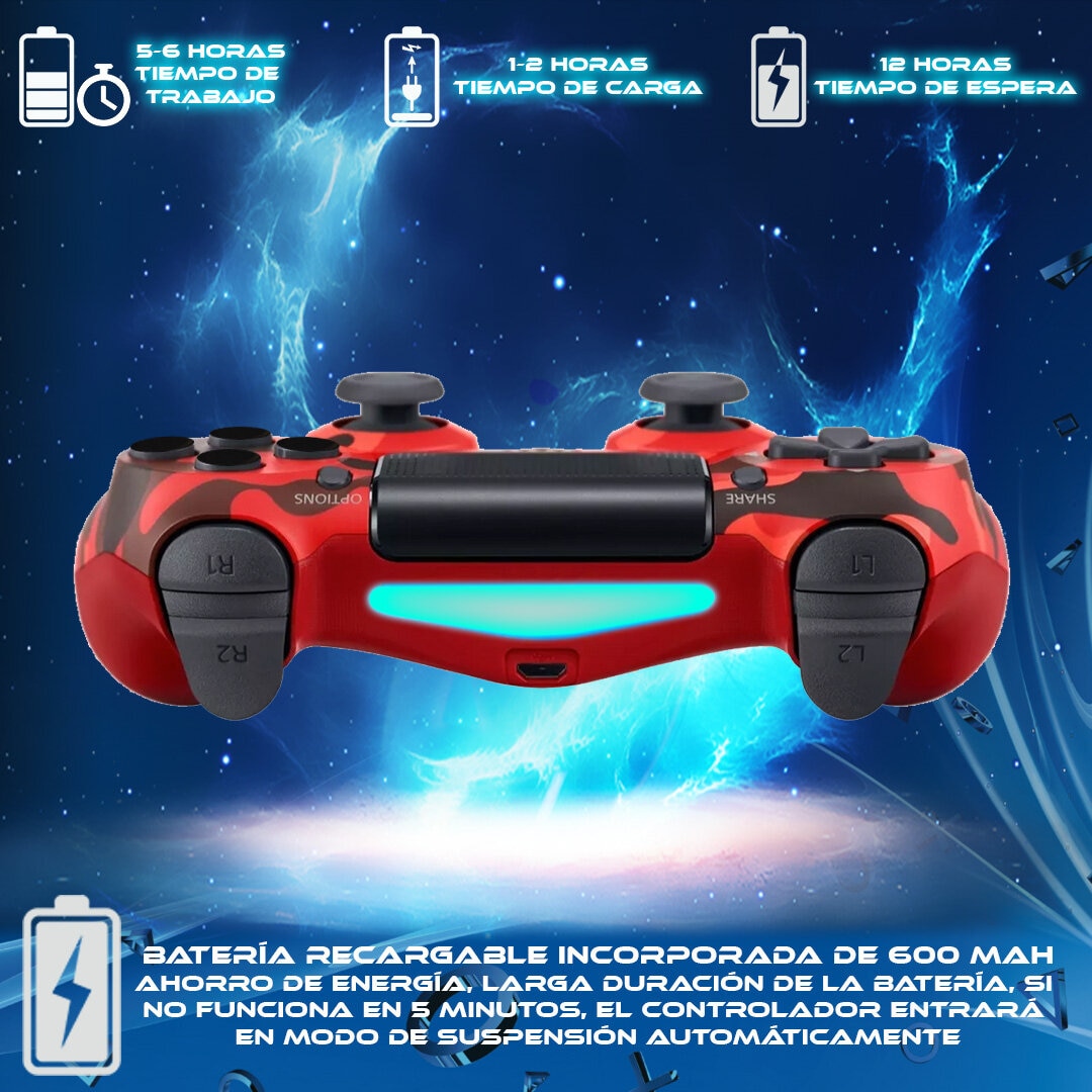 Foto 3 pulgar | Control Inalámbrico para Ps4 Store Cline Camuflaje Rojo