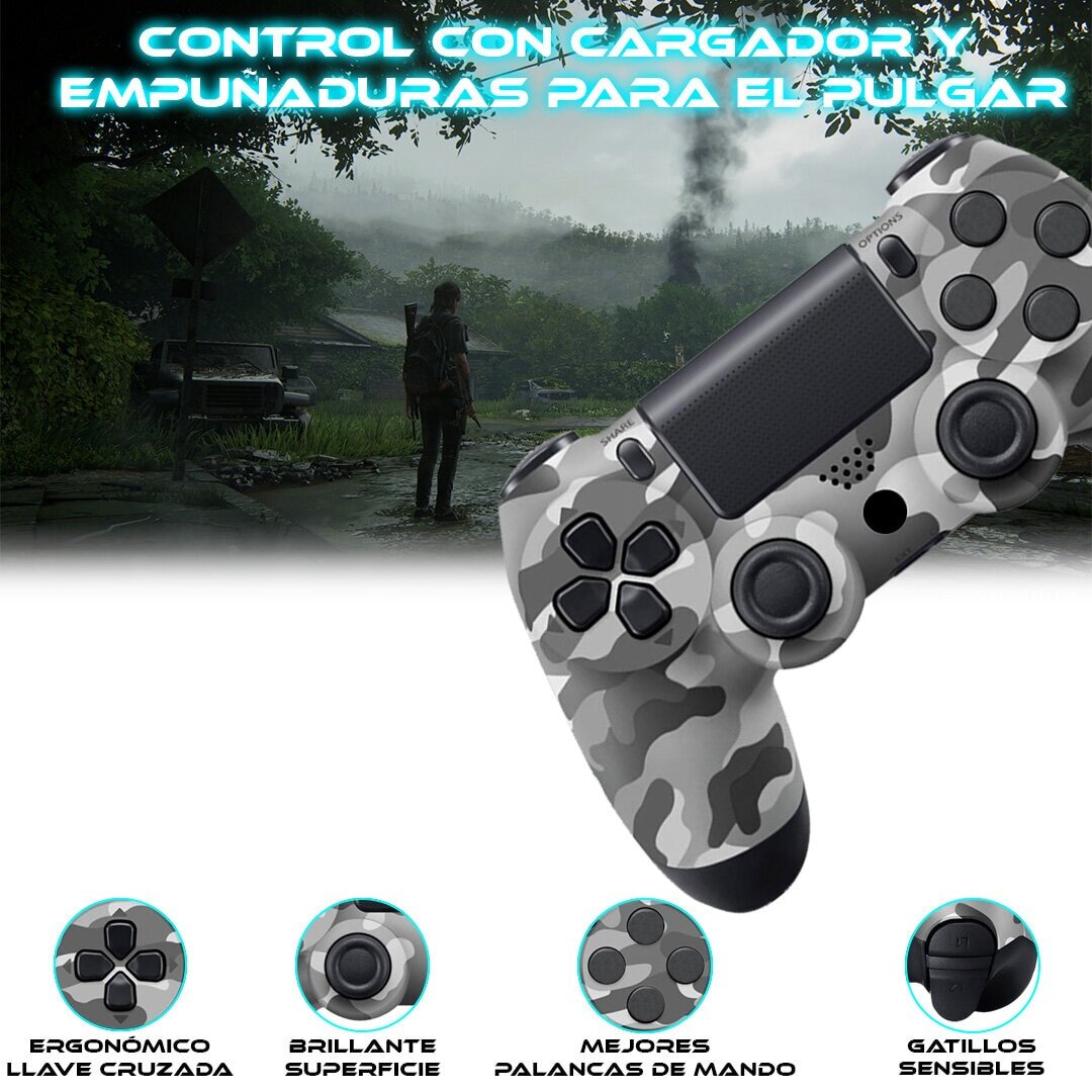 Foto 6 pulgar | Control Inalámbrico para Ps4 Store Cline Camuflaje Gris