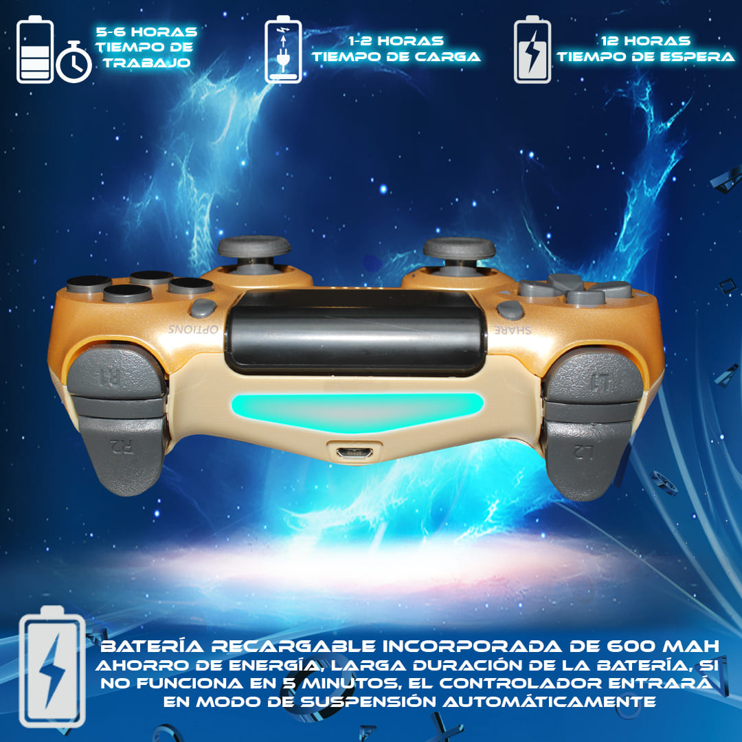 Foto 2 | Control Inalámbrico Recargable Store Cline Compatible Con Ps4 Dorado