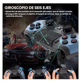 Foto 5 | Control Inalámbrico Mando Compatible Con Para Play Station 4 Azul Negro