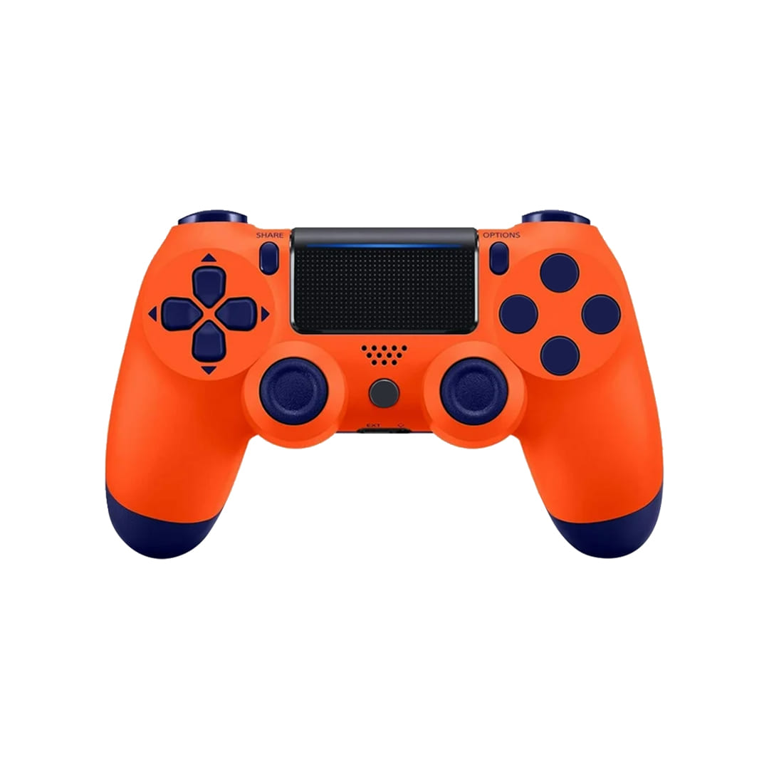 Control Inalámbrico Recargable Compatible Con Ps4 Naranja Con Azul