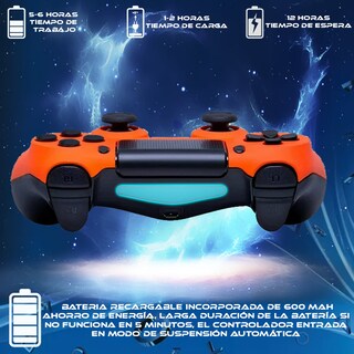 Foto 2 | Control Inalámbrico Recargable Compatible Con Ps4 Naranja Con Azul