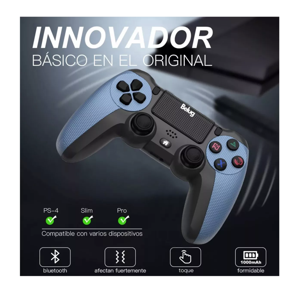 Foto 3 pulgar | Control Inalámbrico Belug  Mando Compatible Con Para Play Station 4 Azul Negro