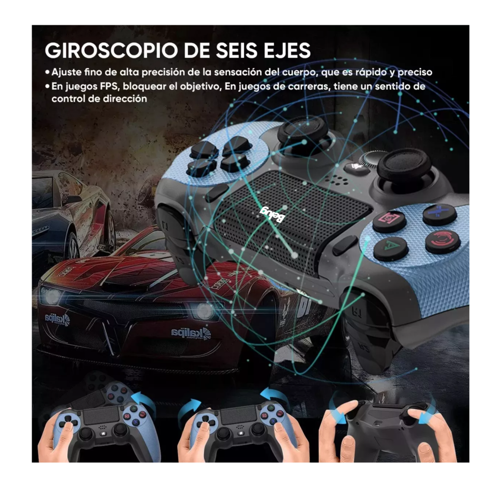 Foto 6 pulgar | Control Inalámbrico Belug  Mando Compatible Con Para Play Station 4 Azul Negro